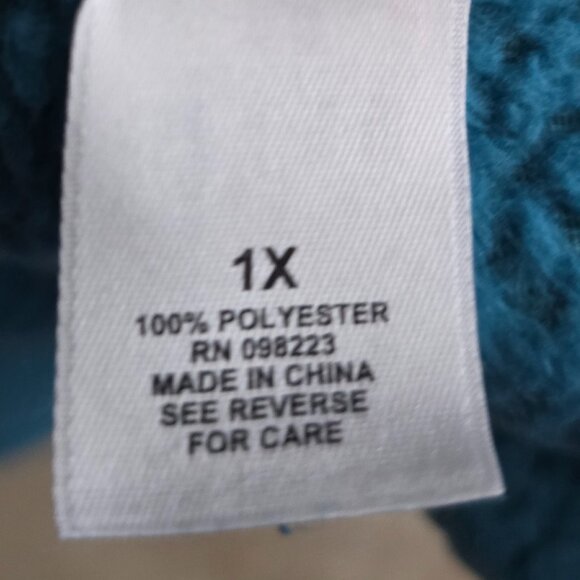 Magellan Outdoors Pullover Men's 1X Teal Fleece Quarter Zip Jacket Fishing - Picture 10 of 11